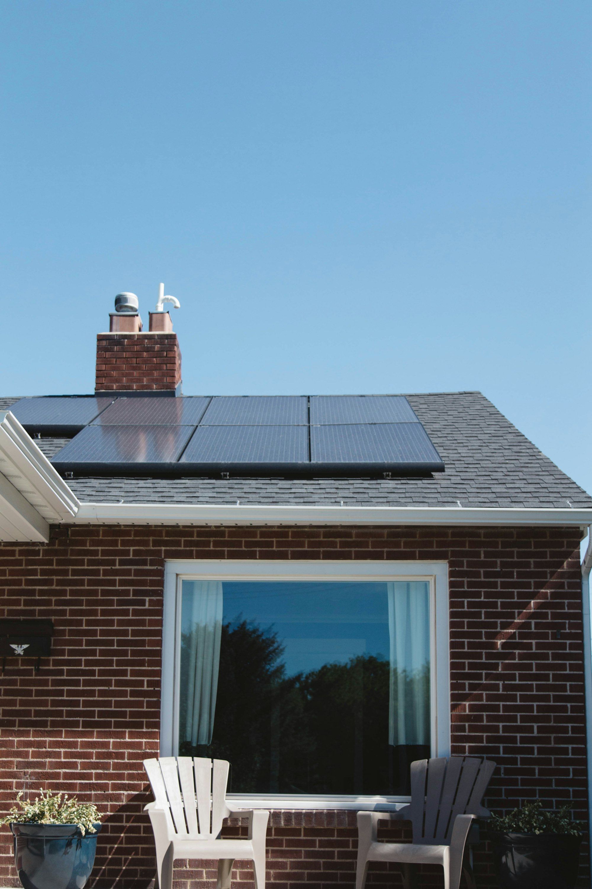 A house with solar panels on the roof