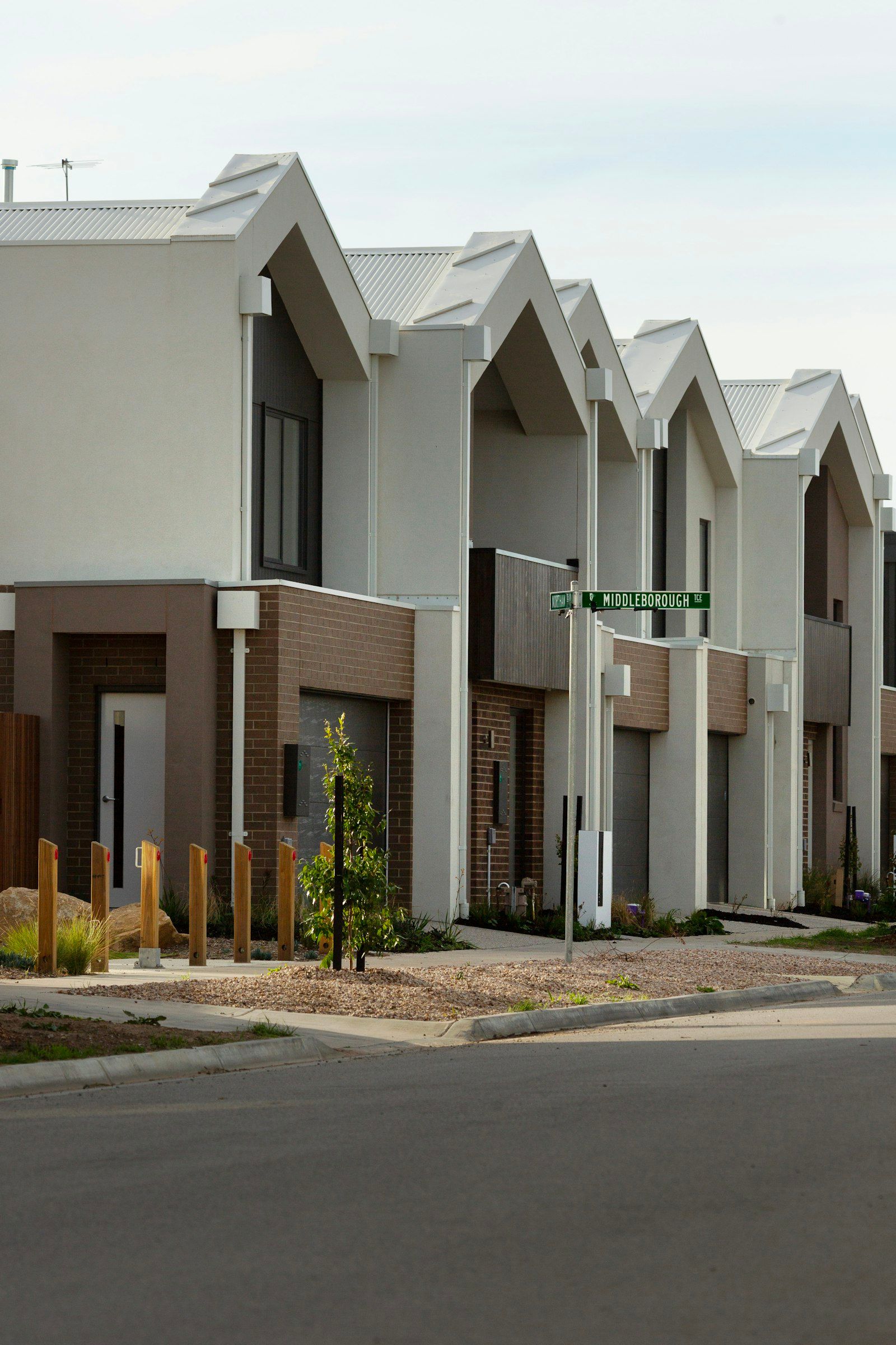 A row of newly built homes on a housing estate